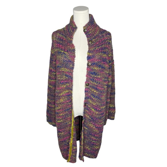 Sundance Ainsley Highland Multicolored Chunky Knit Longline Cardigan Sweater - Picture 3 of 10